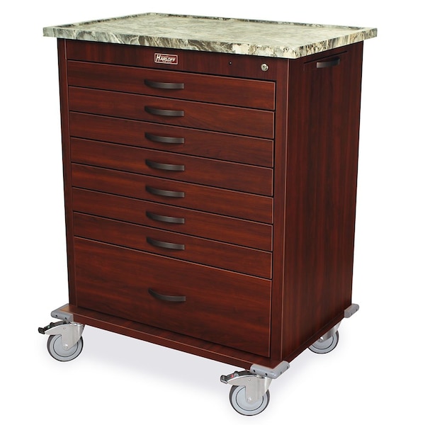 Wood Vinyl Wrapped Carts 8 Drawer Wood Vinyl Aluminum 294 Unit Dose Box Capacity Med Cart WV294BOX - main